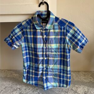 The Children's Place Blue & Yellow Plaid Short-Sleeve Button-Down Shirt